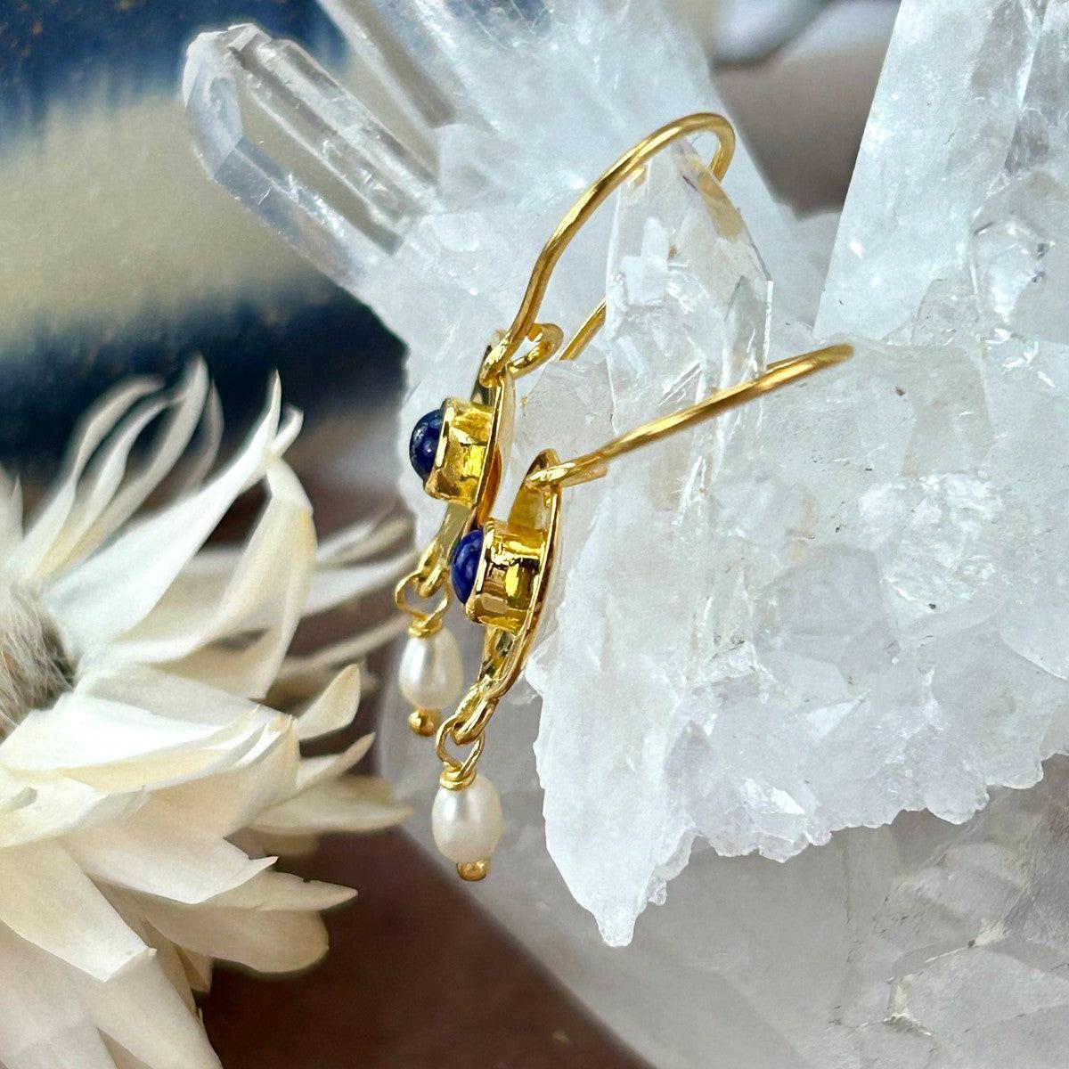 Lapis And Pearl Gold Jewellery