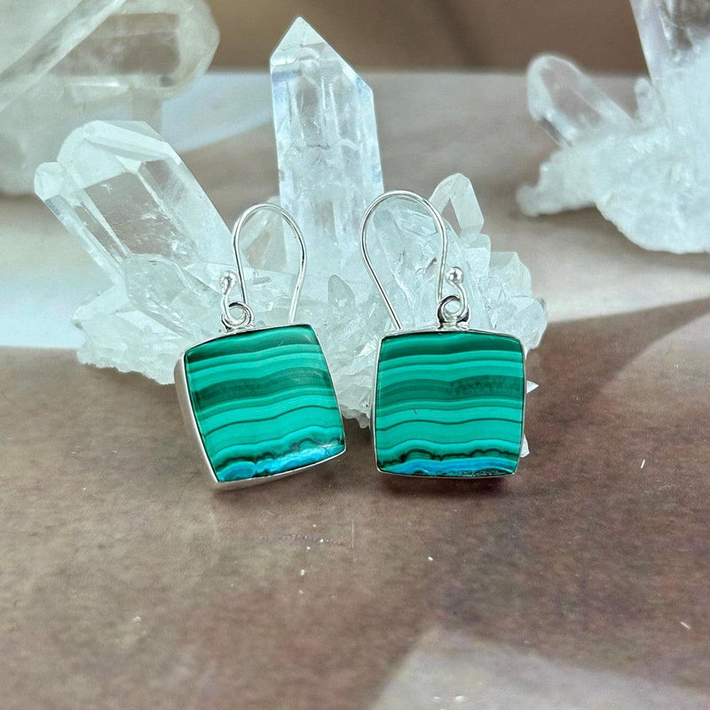 Green And Blue Crystal Earrings
