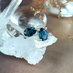 Teal Blue Crystal Studs