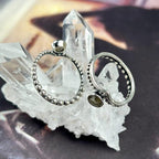 Round Labradorite Thin Band Ring