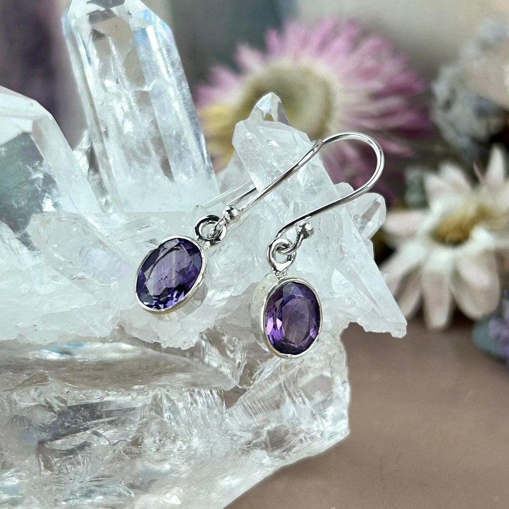 Amethyst Delicate Hook Earrings