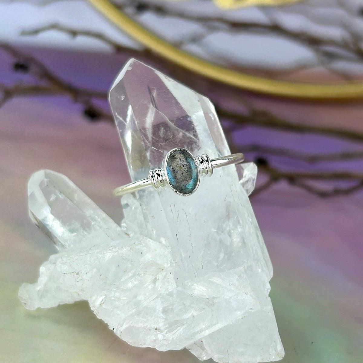 Labradorite Small Oval Ring