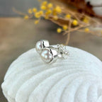 Round Pearl Stud Earrings