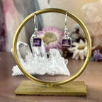 Amethyst Square Silver Earrings