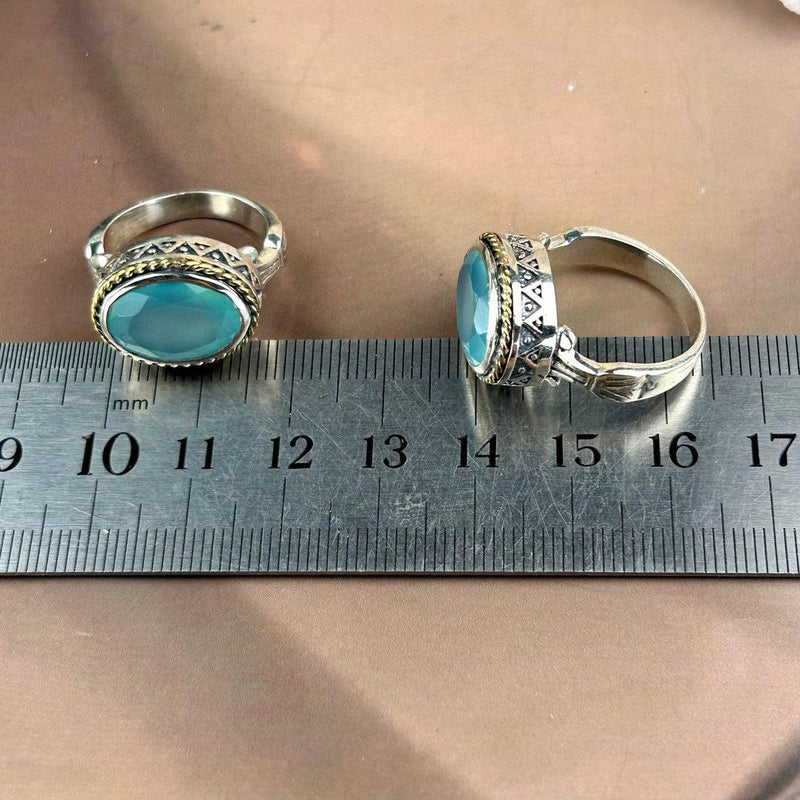 Royal Design Blue Chalcedony Ring