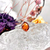 Baltic Cognac Amber Lattice Ring