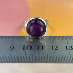 Purple Crystal Sterling Silver Ring