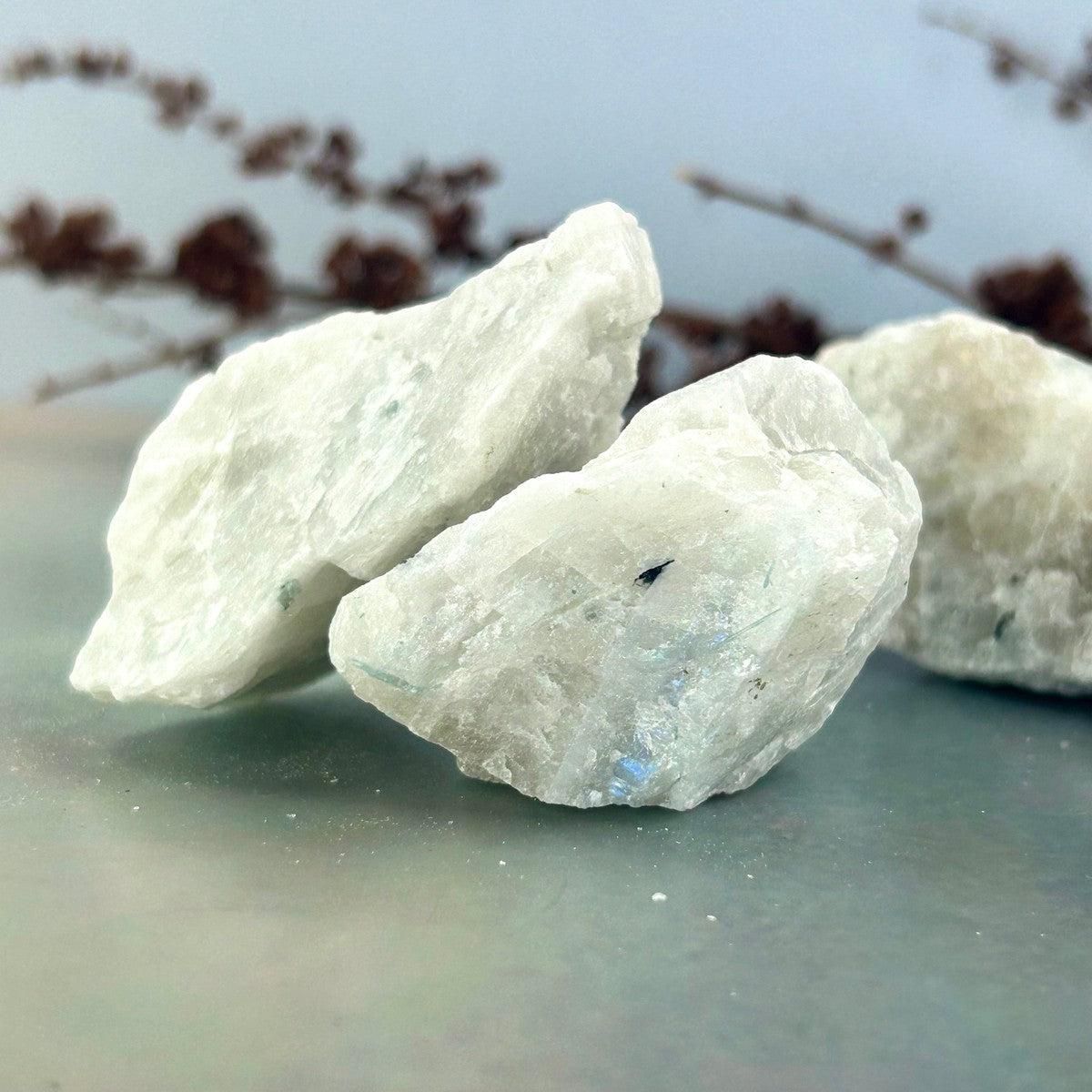 Unpolished Rainbow Moonstone Crystal