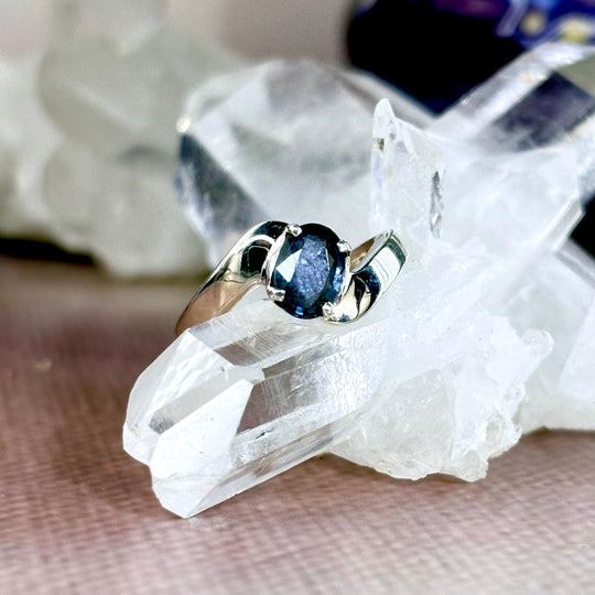 Sapphire Oval Cut Wave Band Ring