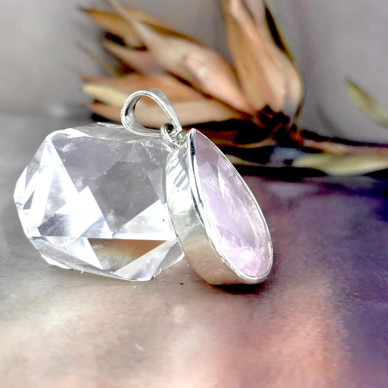 Rose Quartz Teardrop Pendant