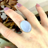 Blue Chalcedony Oval Ring