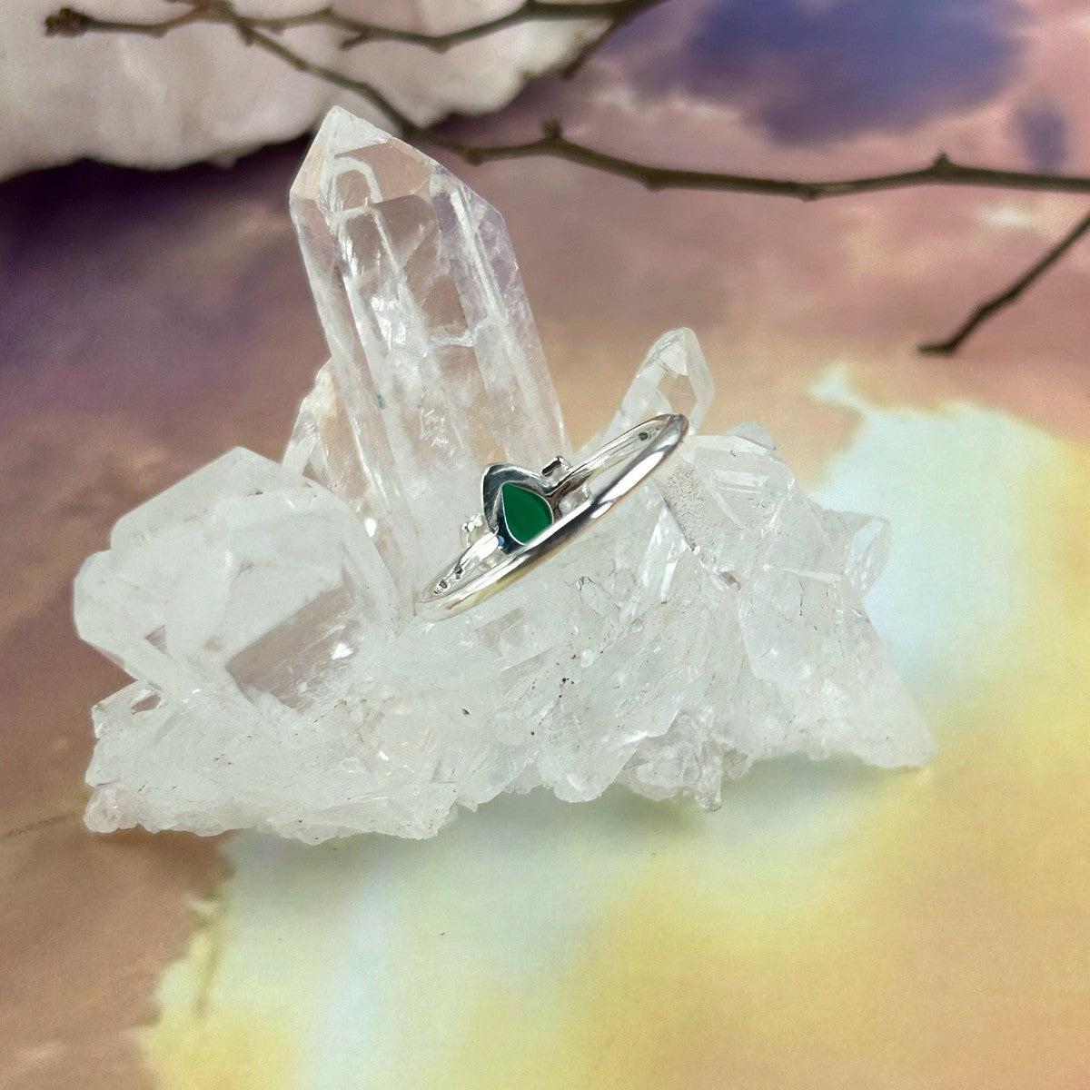 Green Onyx Sterling Silver Ring
