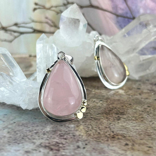 Rose Quartz Teardrop Pendants