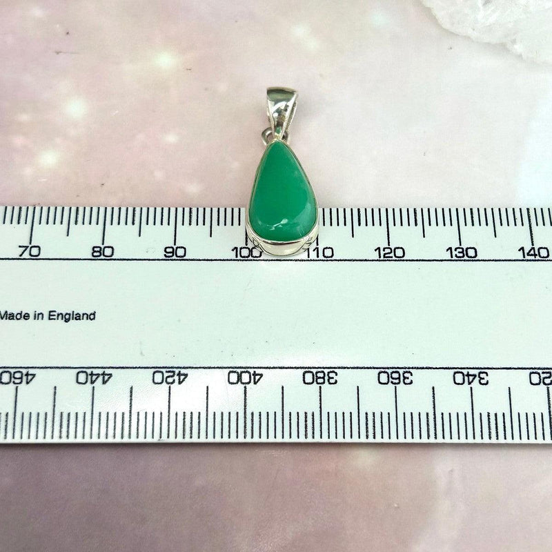 Chrysoprase Elongated Teardrop Pendant