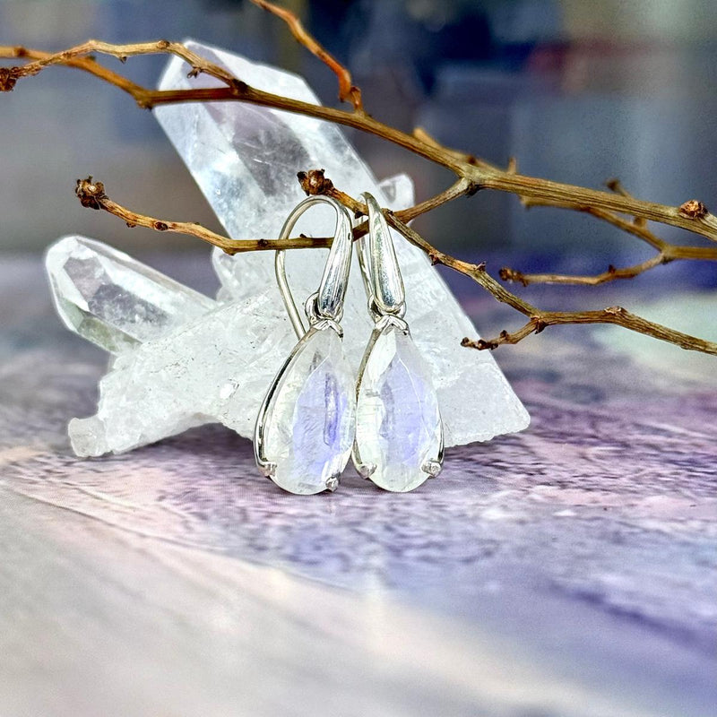 Rainbow Moonstone Drop Earrings