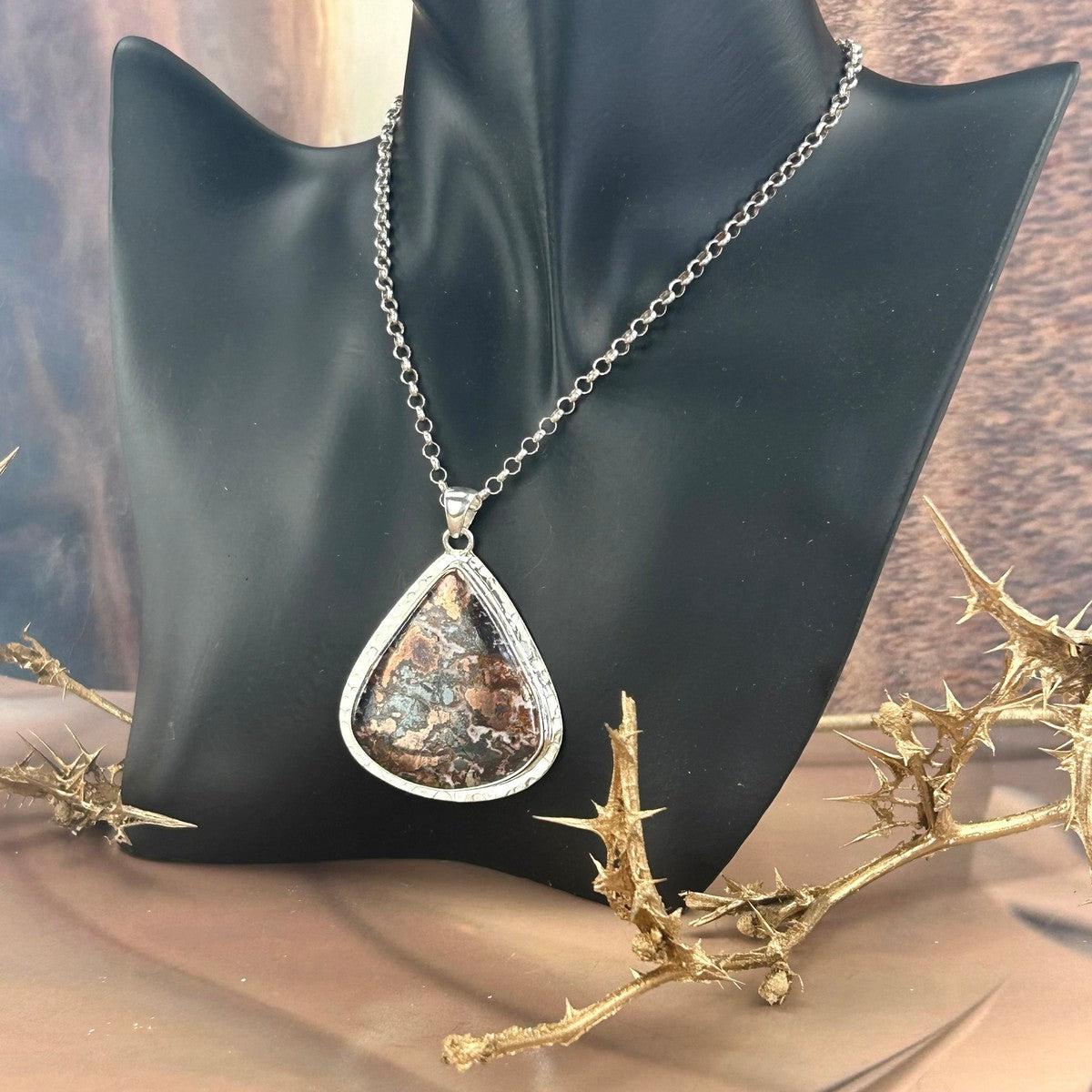 Large Crystal Silver Pendant