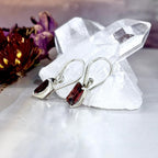 Rectangular Cut Garnet Earrings