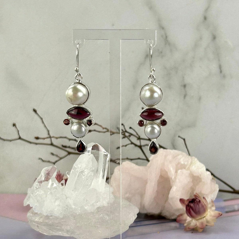 Pearl And Gemstone Cocktail Earrings