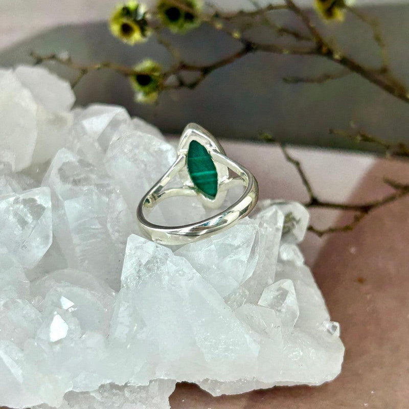 Malachite In Silver Ring