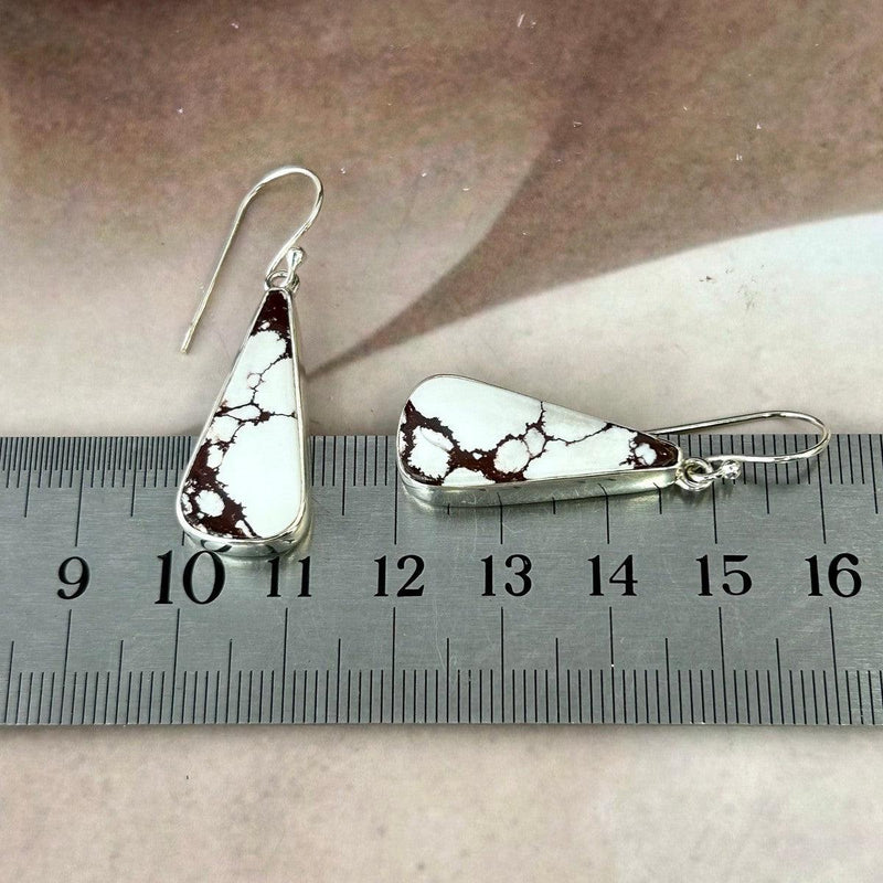 Brown And White Stone Earrings