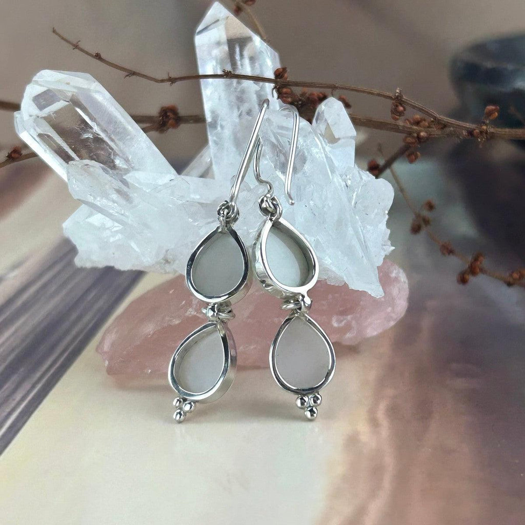 Shimmery White Crystal Earrings
