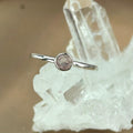 Sterling Silver Round Gemstone Ring