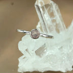 Sterling Silver Round Gemstone Ring