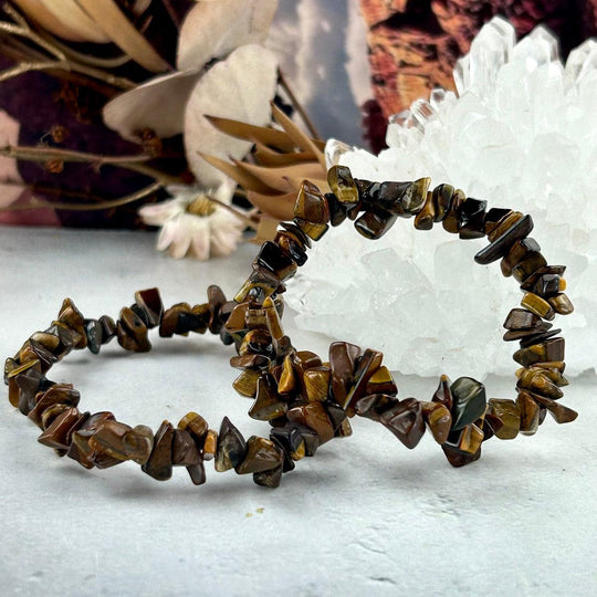 Golden Tiger’s Eye Chip Bead Crystal Bracelet