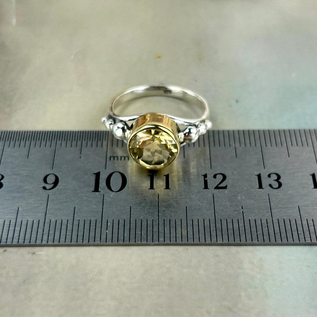 Round Cut Citrine Ring