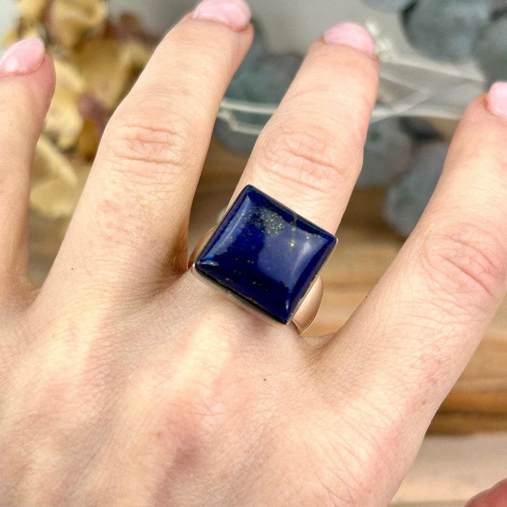 Square Lapis Stone Ring