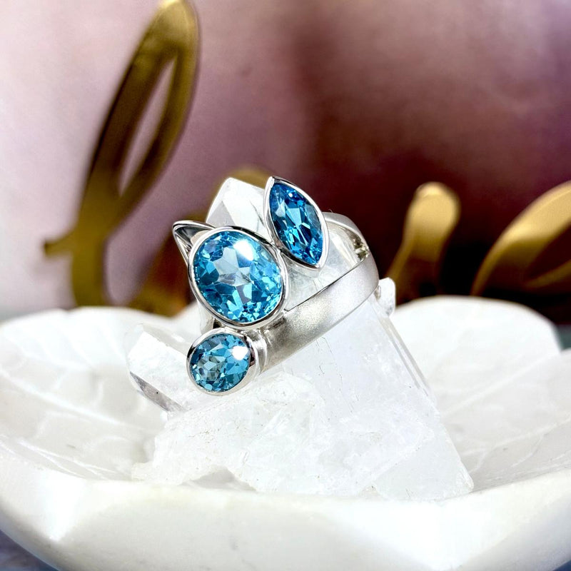 Blue Gemstone Silver Ring