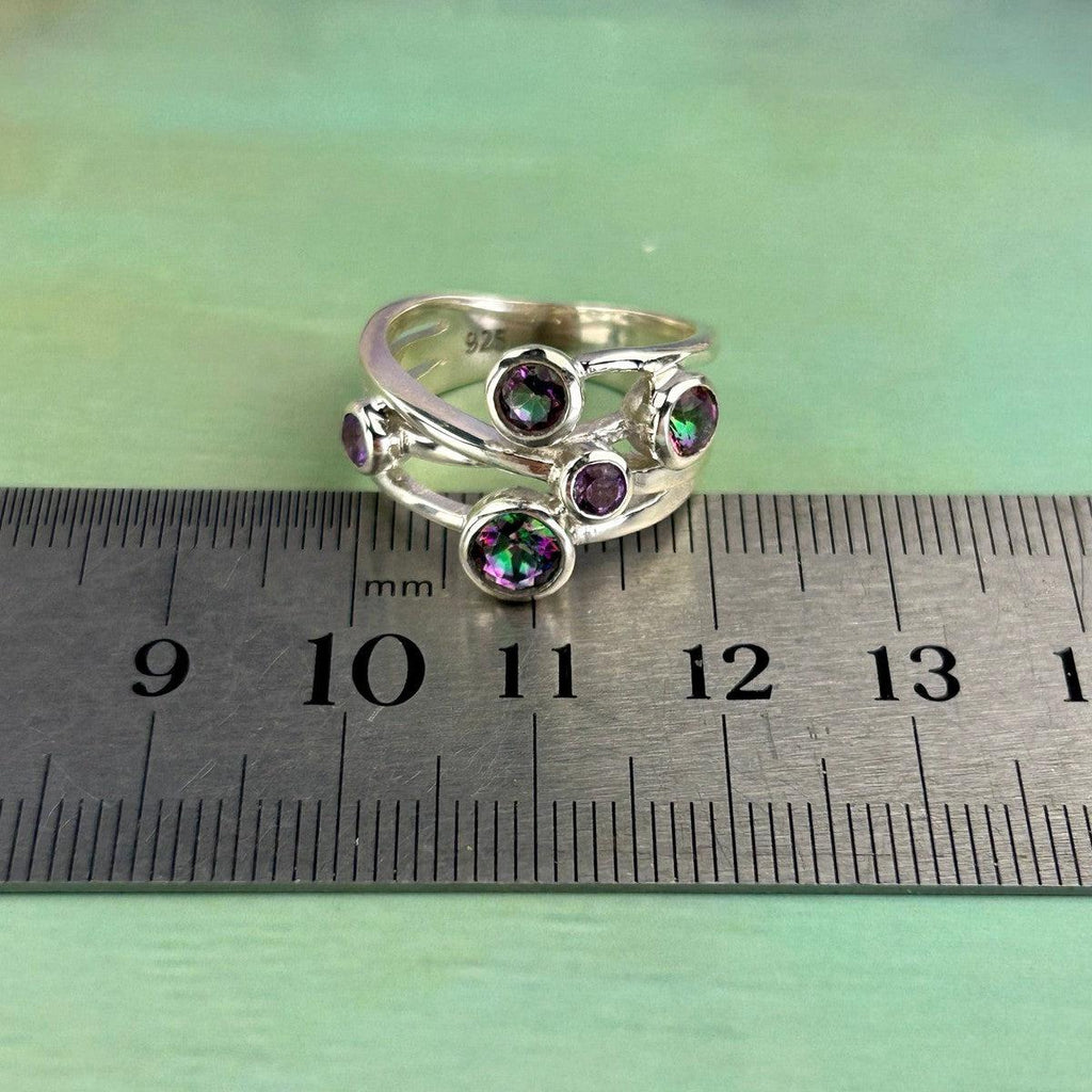 Mixed Stone Silver Ring