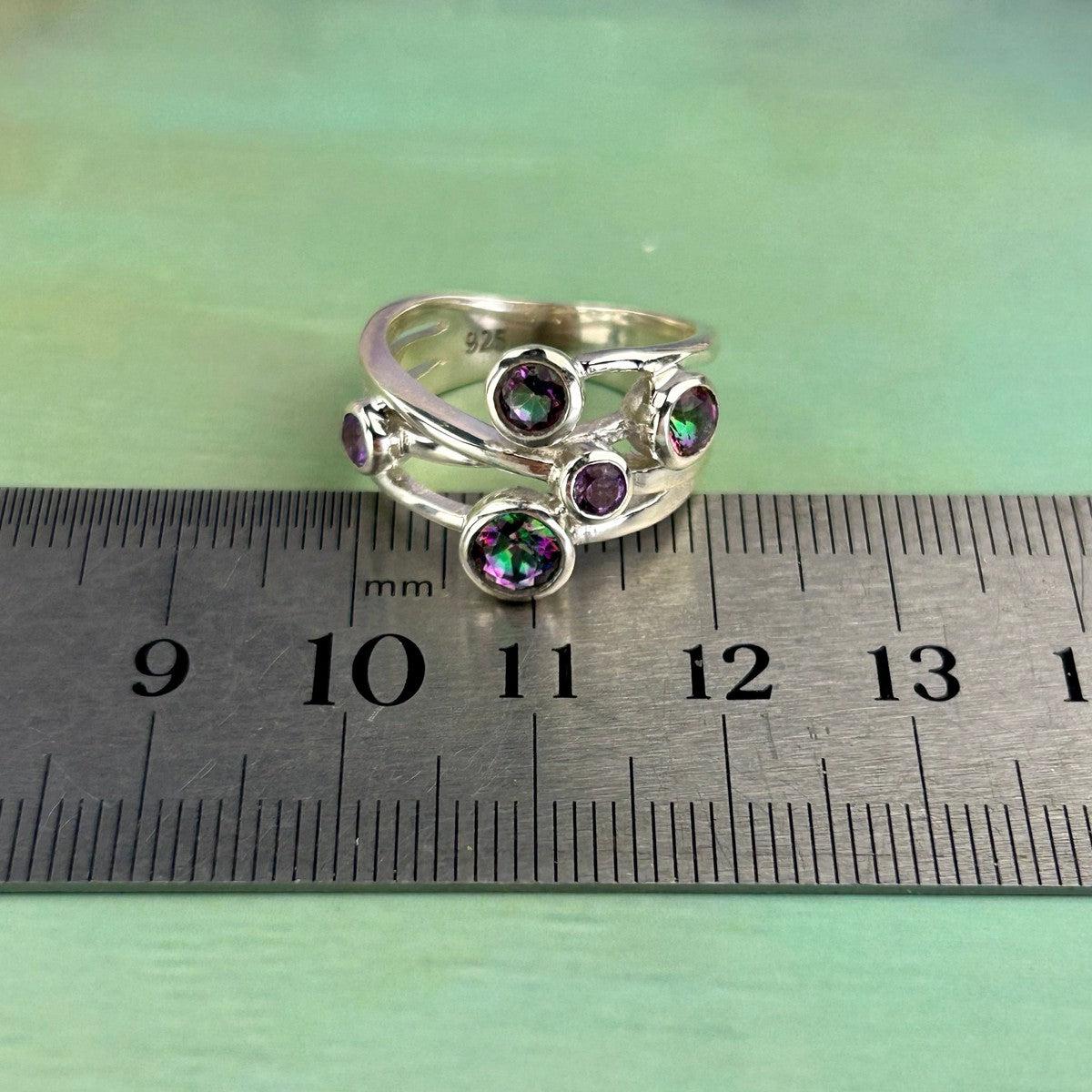 Mixed Stone Silver Ring