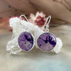 Purple Stone Disc Earrings