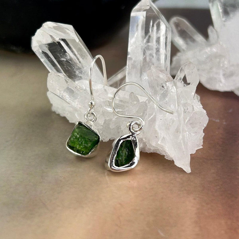 Chrome Diopside Sterling Silver Earrings