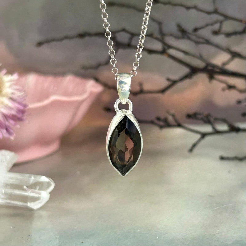 Leaf Shape Smokey Quartz Pendant