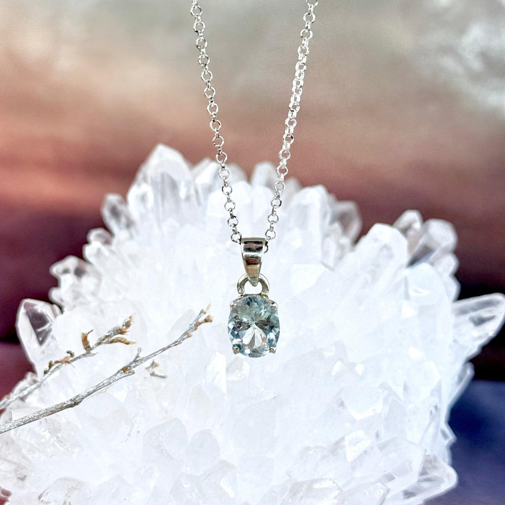 Petite Aquamarine Crystal Pendant