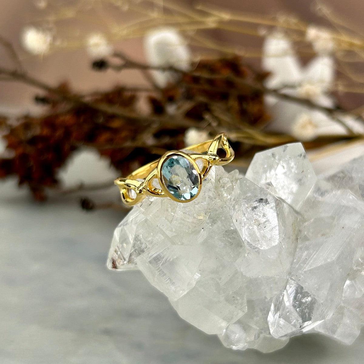 Blue Gemstone Gold Ring