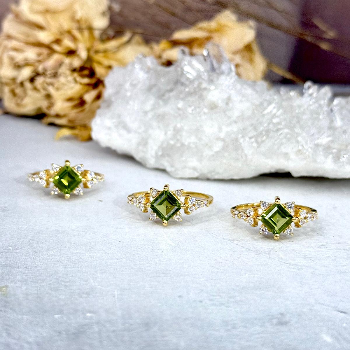 Green Gemstone Gold Ring