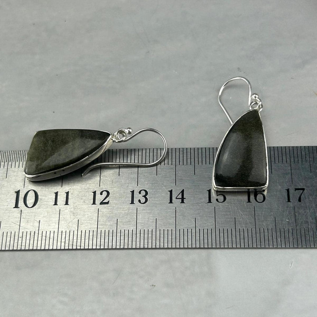 Golden Sheen Obsidian Earrings