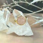 Rose Quartz Disc Ring