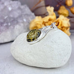 Baltic Green Amber Round Celtic Pendants