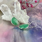 Green Chalcedony Silver Earrings