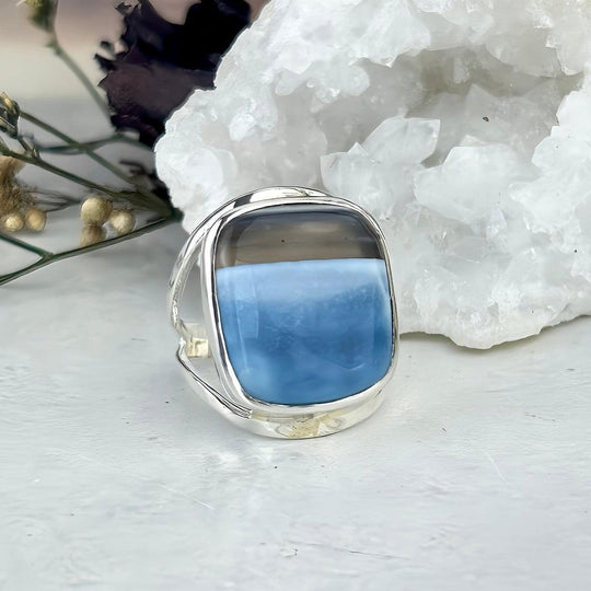 Owyhee Blue Opal Square Ring