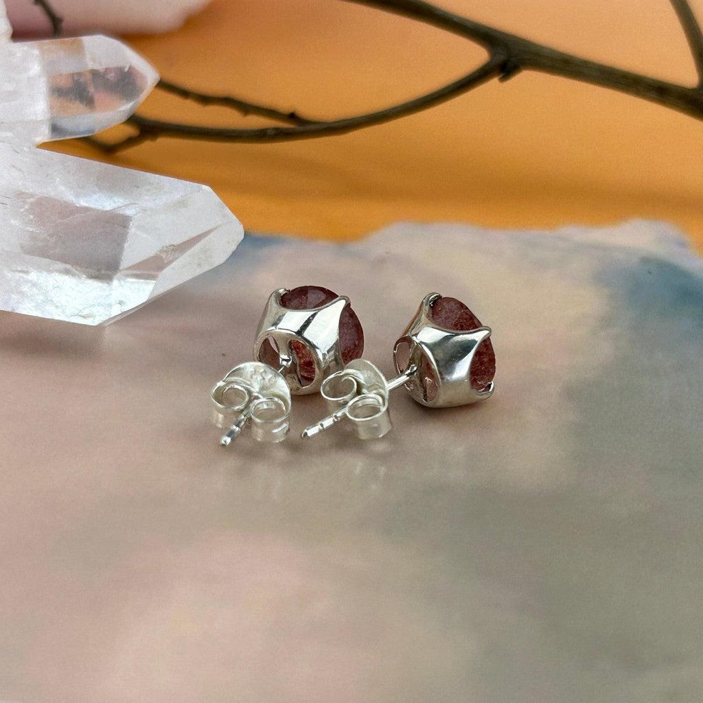 Fire Quartz Stud Earrings