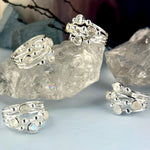 Rainbow Moonstone Cluster Ring