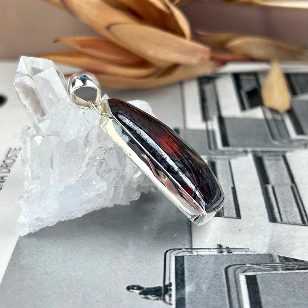 Silver And Red Stone Jewellery