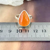 Carnelian Pear Silver Ring