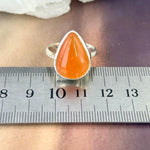 Carnelian Pear Silver Ring