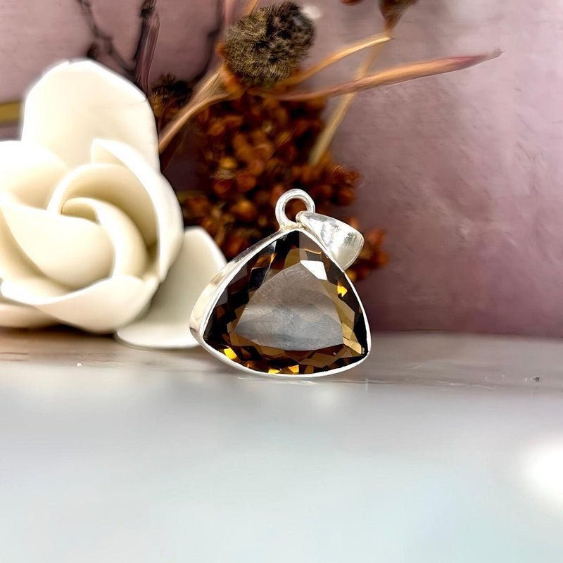 Smokey Quartz Trillion Cut Pendant